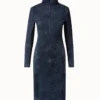 AKRIS Lamb Stretch Suede Sheath Dress