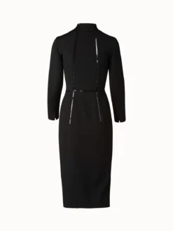 AKRIS Silk Crêpe Fitted Sheath Dress With Sequins Piping -AKRIS Sales Store 696450