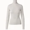 AKRIS Seamless Cashmere Silk Rib Knit Pullover