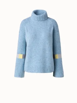 AKRIS Cashmere Knit Turtleneck With Intarsia Details