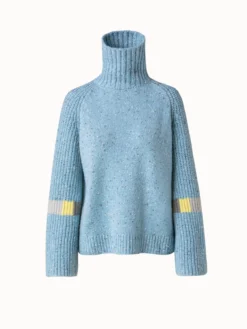 AKRIS Cashmere Knit Turtleneck With Intarsia Details -AKRIS Sales Store 696515