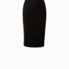 AKRIS Ribbed Wool Stretch Knit Tube Skirt