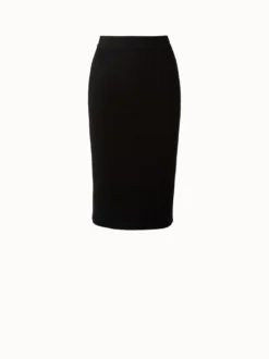 AKRIS Ribbed Wool Stretch Knit Tube Skirt