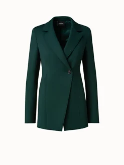 AKRIS Techno Neoprene Fitted Blazer Jacket