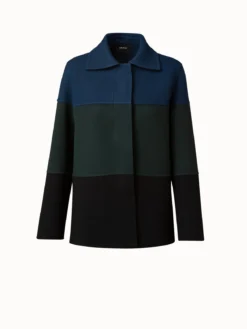 AKRIS Cashmere Double-Face Colorblock Oversized Jacket