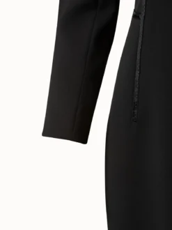 AKRIS Silk Crêpe Fitted Sheath Dress With Sequins Piping -AKRIS Sales Store 697450