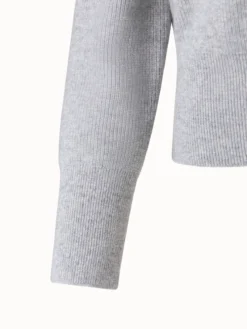 AKRIS Cashmere Lurex Ribbed V-Neck Knit Pullover -AKRIS Sales Store 697480