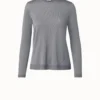 AKRIS Fine Gauge Cashmere Silk Pullover