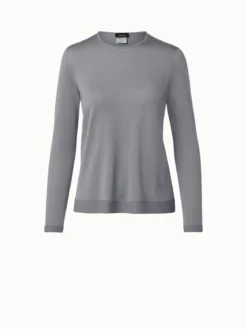 AKRIS Fine Gauge Cashmere Silk Pullover