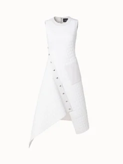 AKRIS Techno Taffeta Quilted Trapezoid Dress