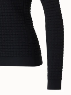 AKRIS Trapezoid Grid Wool Silk Stretch Jacquard Pullover -AKRIS Sales Store 716807