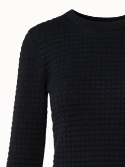 AKRIS Trapezoid Grid Wool Silk Stretch Jacquard Pullover -AKRIS Sales Store 716808