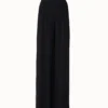 AKRIS Silk Pleated Wide Leg Pants