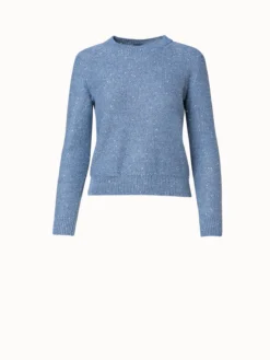 AKRIS Linen Blend Pullover With Fine Sequins