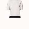 AKRIS Cashmere Two-Tone Knit Pullover