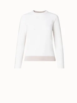 AKRIS Two-Tone Cashmere Pullover