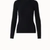 AKRIS Trapezoid Grid Wool Silk Stretch Jacquard Pullover