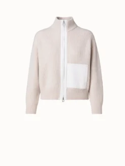 AKRIS Boxy Cashmere Zip Cardigan