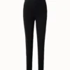 AKRIS Trapezoid Grid Wool Silk Stretch Jacquard Knit Leggings