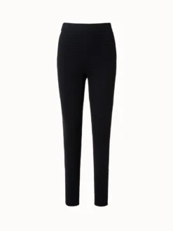 AKRIS Trapezoid Grid Wool Silk Stretch Jacquard Knit Leggings