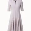 AKRIS Wool Double-Face A-Line Dress