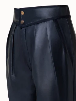 AKRIS Lambskin Pleated Leather Pants -AKRIS Sales Store 739341