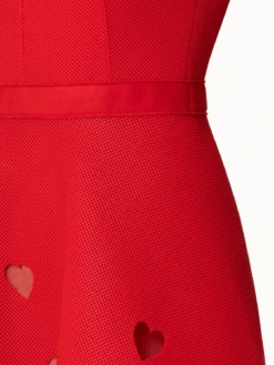 AKRIS Techno Grid Dress With Lasercut Hearts -AKRIS Sales Store 739578