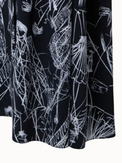 AKRIS Silk Kaftan Dress With Croquis Druck -AKRIS Sales Store 740242