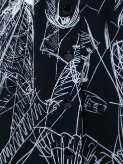 AKRIS Silk Kaftan Dress With Croquis Druck -AKRIS Sales Store 740244