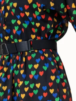 AKRIS Cotton Poplin Dress With Hearts Druck -AKRIS Sales Store 740268