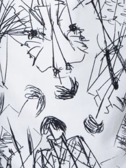 AKRIS Cotton Silk Double-Face Sheath Dress With Croquis Druck -AKRIS Sales Store 740279