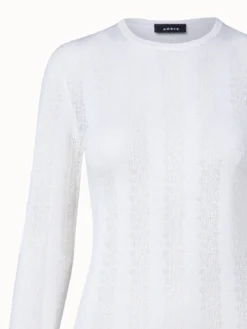 AKRIS Wool Silk Knit Lace Pullover -AKRIS Sales Store 740358