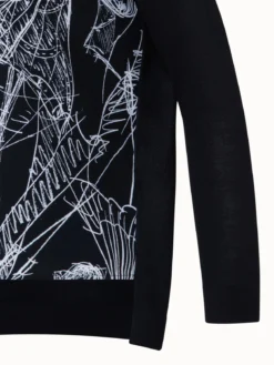 AKRIS Silk Knit Pullover With Croquis Print Crêpe Front -AKRIS Sales Store 740370