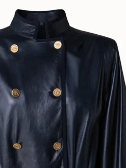 AKRIS Lambskin Double-Breasted Leather Jacket -AKRIS Sales Store 740783