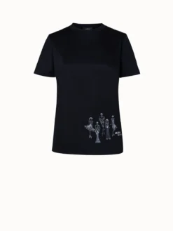 AKRIS T-Shirt With Croquis Embroidery