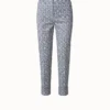 AKRIS Cotton Stretch Tapered Pants With Croquis Print