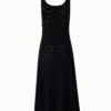 AKRIS Silk Cotton Knit Midi Dress With Hearts Ajouré