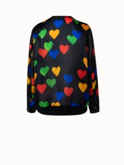 AKRIS Silk Organza Bomber Jacket With Hearts Print -AKRIS Sales Store 741586