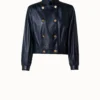 AKRIS Lambskin Double-Breasted Leather Jacket