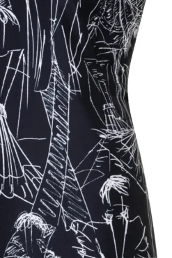 AKRIS Cotton Silk Double-Face Sheath Dress With Croquis Print -AKRIS Sales Store 750155