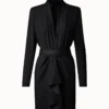 AKRIS Envers Satin Dress With Horsehair Belt