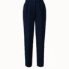 AKRIS Cotton Double-Face Pleated Tapered Pants