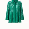 AKRIS Oversized Floral Techno Lace Shirt Jacket