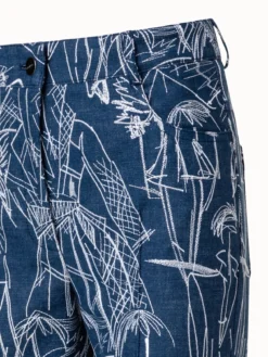 AKRIS Bootcut Denim Pants With Croquis Embroidery -AKRIS Sales Store 759505