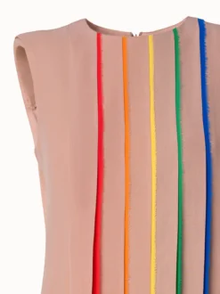 AKRIS Silk Georgette Gown With Multicolor Pleats -AKRIS Sales Store 759555