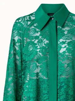 AKRIS Oversized Floral Techno Lace Shirt Jacket -AKRIS Sales Store 759605