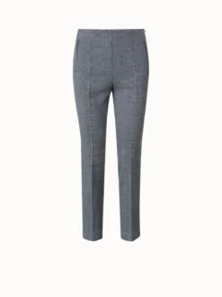 AKRIS Checked Wool Double-Face Slim Pants