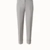 AKRIS Cotton Silk Double-Face Cropped Tapered Pants