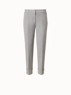 AKRIS Cotton Silk Double-Face Cropped Tapered Pants