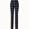 AKRIS Checked Wool Stretch Double-Face Bootcut Pants